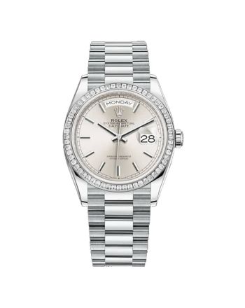 Rolex Day-Date 128396TBR Silver Unisex 36MM